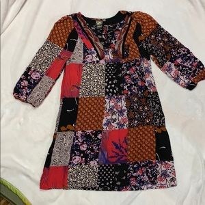 Anthropologie Checkered paisley dress